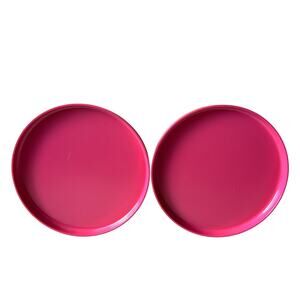 Heller Design by Massimo Vignelli Mid Century 10" Stackable Plate Set of 2 Pink